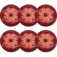 高級水鑽開襟衫大衣鈕扣 15mm, 6個, 花朵1(紅色)