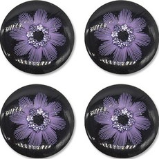 高級方晶鋯石開襟衫外套鈕扣 21mm, 花1(紫色), 4個