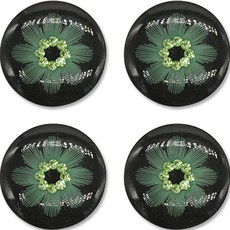 高級水鑽開襟衫大衣鈕扣 25mm, 花朵1(綠色), 4個