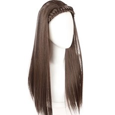 HiYuni 編成稻穗造型髮帶假髮 50cm, 淺棕色, 1個