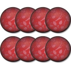 高級水鑽開襟衫大衣鈕扣 15mm, 8個, 花朵2(紅色)