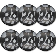 高級水鑽開襟衫外套鈕扣 30mm, 花朵2(黑色), 6個