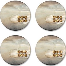 高級水鑽開襟衫大衣鈕扣 25mm, 寶石1(米色), 4個