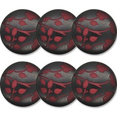 高級方晶鋯石開襟衫外套鈕扣 21mm, 花2(黑紅色), 6個