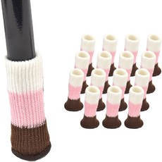 마켓감성 니트 의자 발 커버 16p, 화이트 핑크