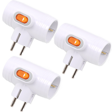 SEGYE Enter 電源接頭省電型 T 形多接頭 3 孔, 橘色, 8.5cm, 3個