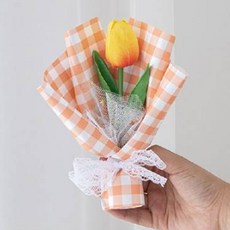 주앙오브제 카네 미니 꽃다발, 15 꽃잎 핑크 핑크 로즈 미스트 밀가루 종이, 1개