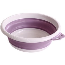 自然生活簡便收納折疊盆 M, 紫色, 1個