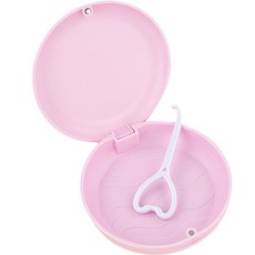 정월나나 원형 틀니 케이스, 1개, 핑크