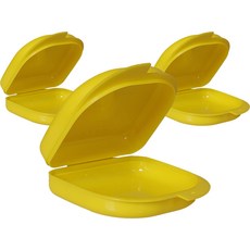 다르니나 틀니 보관 소형 케이스, 3개, 옐로우