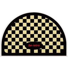 我的日常 獨特半圓形格紋棋盤格地墊, 黑色