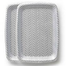 LOHJA 韓國製 羽毛橢圓託盤 2入, 銀色, 2個