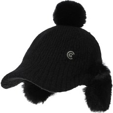 Cleveland GOLF 女款毛絨飾邊護耳高爾夫球帽 CGWCP24007, 黑色