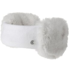 Cleveland GOLF 女式 FUR 飾邊雄鹿標誌針織耳罩 CGWCA24016, 白色的