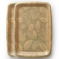 LOHJA 韓國製 葉形橢圓託盤 2入, 金色