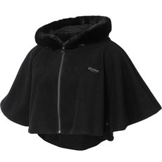 Cleveland GOLF 女式毛皮飾邊全拉鍊斗篷 CGWCA24003, 黑色的