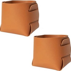 체리쉬 다용도 가죽 홀더 펜꽂이, 2개, 레드브라운