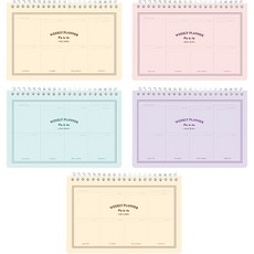 Pinkfoot 週計畫本 4款+隨機出貨1款, 黃色+粉色+薄荷綠+紫色