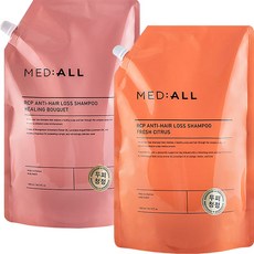 MED ALL 頭皮清潔強健髮根洗髮精補充包 柑橘香+療癒花束香, 1套