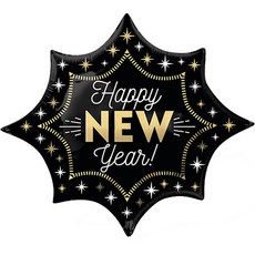 超級形狀新年午夜華麗派對氣球, 單一顏色, 2個