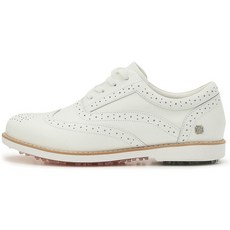 女款NEW CLASSIC白色經典打孔小牛皮無釘高爾夫球鞋