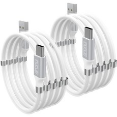 NUCLE Type-A-Type-C 磁吸充電線, 白色, 2個, 1m