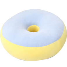 圓形辦公室臥室用甜甜圈坐墊, 藍色 + 黃色, 1個