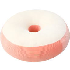 圓形辦公室臥室用甜甜圈坐墊, 白色 + 粉色, 1個