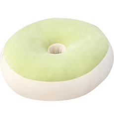圓形辦公室臥室用甜甜圈坐墊, 綠色 + 白色, 1個