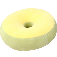 圓形辦公室臥室用甜甜圈坐墊, 黃色 + 綠色, 1個