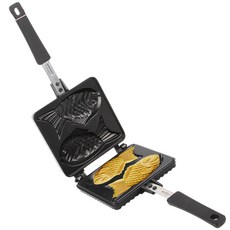 一體成型雙孔鯛魚燒烤盤, 總長 35cm x 寬 15cm, 1個