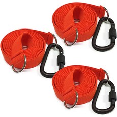 엠파이어 타프끈 고탄력바 웨빙끈 스트링 캠핑로프 텐트줄 타프끈 3p + 카라비너 3p 세트, 주황