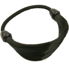 HiYuni 馬尾髮圈 直髮 髮帶 假髮髮片, 1個, 自然黑