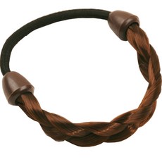 HiYuni 馬尾髮圈 辮子造型 髮帶 假髮片, 深棕色, 1個