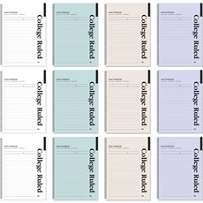 ibis 簡約學院風 A5 纖薄單環筆記本 4款 x 3入組 12273, 1套, 白色 + 綠色 + 豆奶色 + 紫色