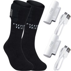 nSR RIDInG Future-tech 襪子 + 電池 2入 + 傳輸線 2入組合, 黑色