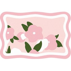 위더홈 플랫 아트 플라워 다용도 매트, 핑크