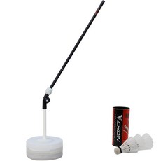 Baegot體育羽毛球自練機彈力桿+球3p+彈力弦40p+注水底座3p套組羽毛球拍不包郵, 混色