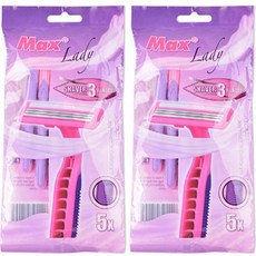 블루마켓 여성 일회용 스테인리스 면도기, 5개입, 2개