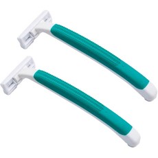 블루마켓 더블 블레이드 스테인레스 면도기 그린, 2개, 1개입