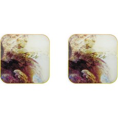 DAEHAN 自助美甲指甲拍攝道具 壓克力方形調色盤 PLT-COS-20, 2個, 棕色