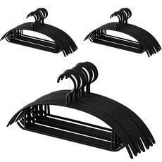 Nature Living 防肩角基本針織衣架, 30個, 黑色