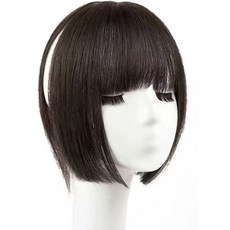 HiYuni 3D立體公主切瀏海頂部髮片, 棕黑色, 1個