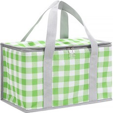 G&Y 野餐格紋保冷袋, 綠色