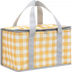 韓國 GNY 野餐格紋保冷袋, 黃色
