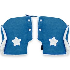 Manito 兒童安全滑板車腳踏車混色刺繡手袖, 星星藍色