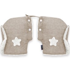 마니또 어린이 안전 킥보드 자전거 멜란지 자수 핸드머프, 스타베이지, 1개