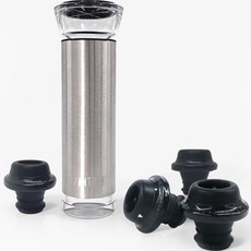 VINTORIO 真空幫浦紅酒瓶塞保鮮器 主體 + 紅酒瓶塞4入組, 混色, 1套