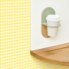 패브릭 체크 포인트 데코 시트지, YELLOW