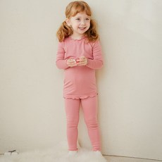 밀크마일로로 아동용 모달셔링 보온 실내복 상하의 세트